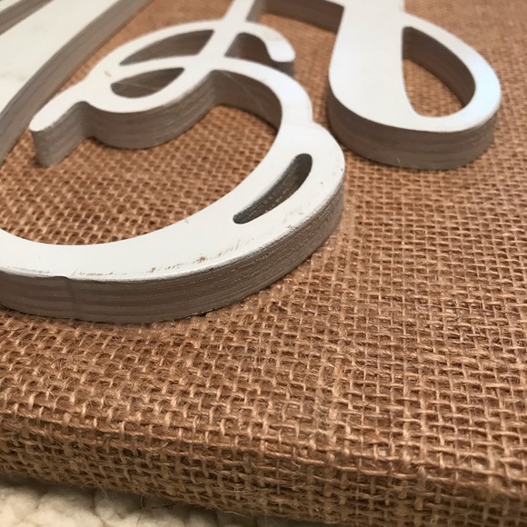 JMA White Wooden Script Monogram on Burlap Canvas
Initials JMA or JAM Monogram - Picture 6 of 9